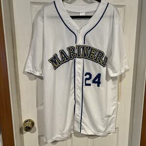 Seattle Mariners Jersey #24 Ken Griffey Jr Unisex M White MLB Success